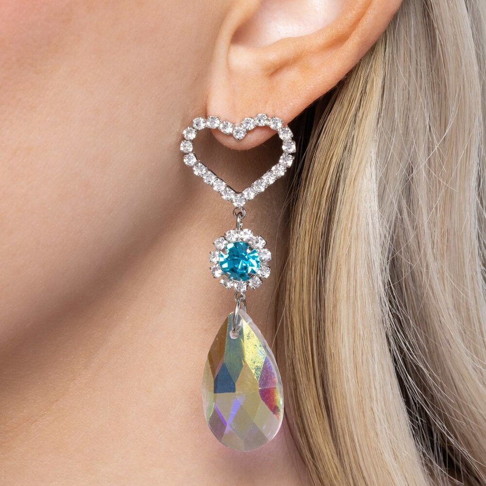 Paparazzi Jewelry Accessories - Faceted Frenzy - Blue Earrings - NEW!!!